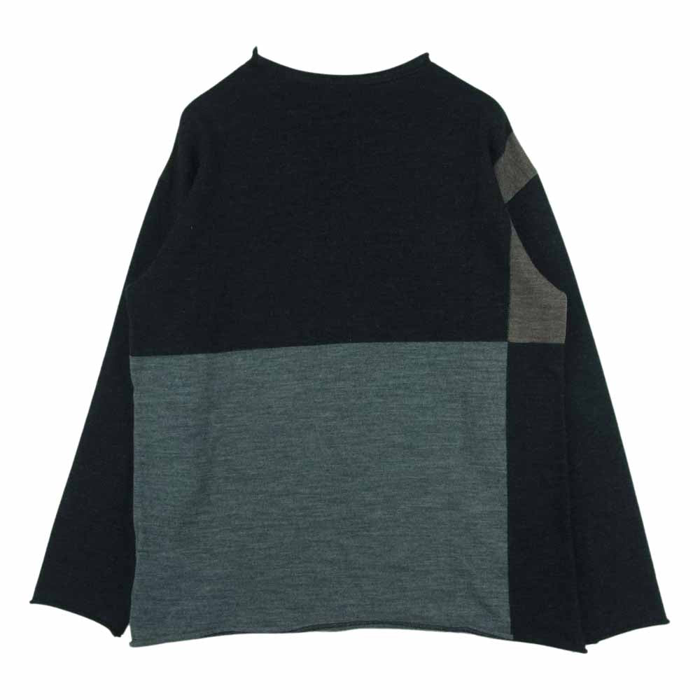 COMME des GARCONS HOMME コムデギャルソンオム 04AW HN-T028 製品洗い加工 ウール ニット セーター ブラック系 グレー系 M【中古】