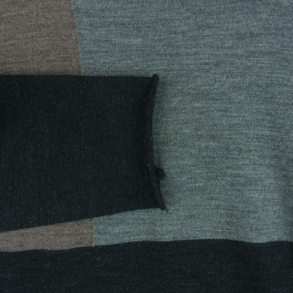 COMME des GARCONS HOMME コムデギャルソンオム 04AW HN-T028 製品洗い加工 ウール ニット セーター ブラック系 グレー系 M【中古】