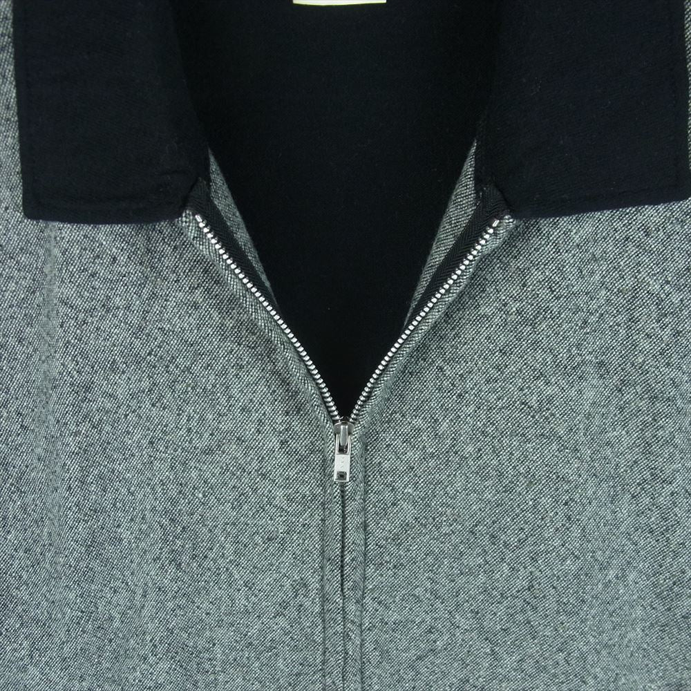 COMME des GARCONS HOMME DEUX コムデギャルソンオムドゥ AD2014 DN-T019 ツイード切替 ウールニット ジップアップ 長袖 シャツ ジャケット グレー系 ブラック系 S【中古】