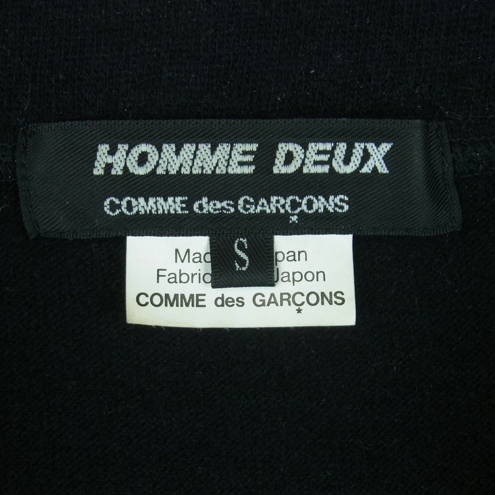 COMME des GARCONS HOMME DEUX コムデギャルソンオムドゥ AD2014 DN-T019 ツイード切替 ウールニット ジップアップ 長袖 シャツ ジャケット グレー系 ブラック系 S【中古】
