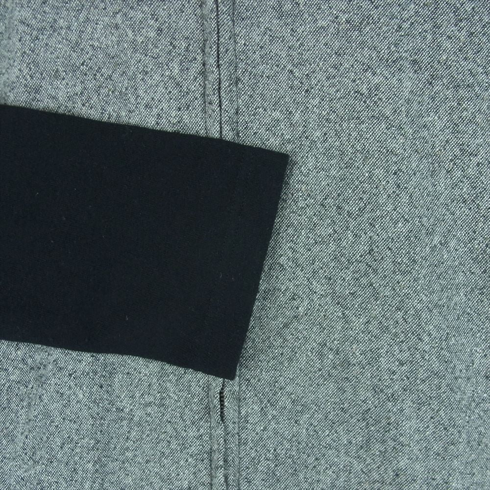 COMME des GARCONS HOMME DEUX コムデギャルソンオムドゥ AD2014 DN-T019 ツイード切替 ウールニット ジップアップ 長袖 シャツ ジャケット グレー系 ブラック系 S【中古】