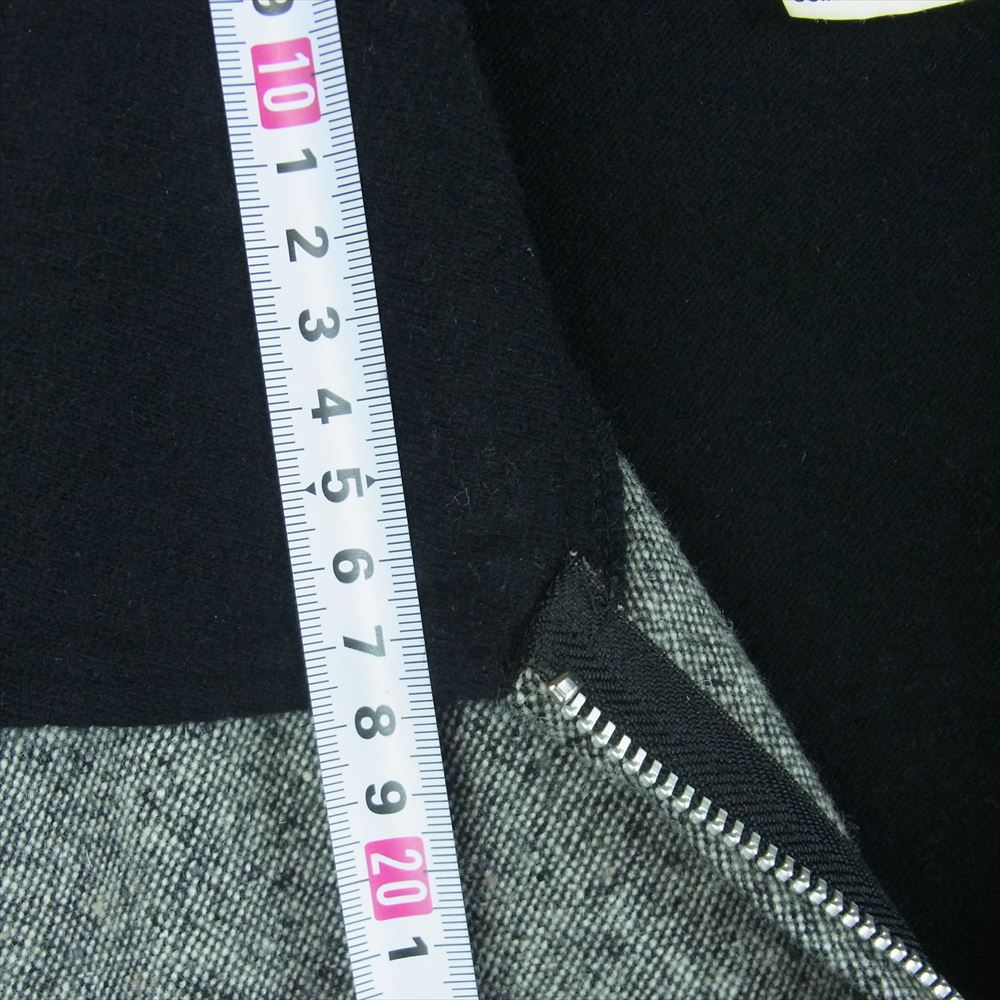COMME des GARCONS HOMME DEUX コムデギャルソンオムドゥ AD2014 DN-T019 ツイード切替 ウールニット ジップアップ 長袖 シャツ ジャケット グレー系 ブラック系 S【中古】