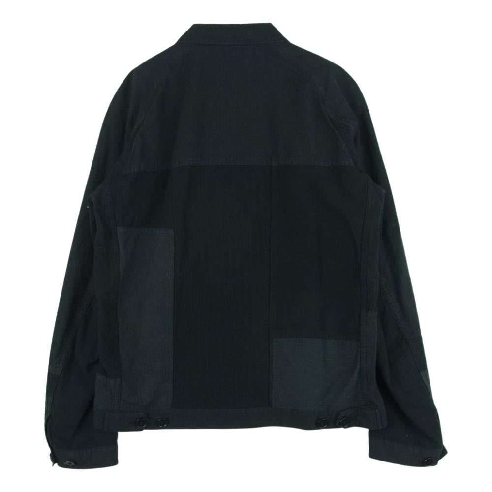 COMME des GARCONS HOMME コムデギャルソンオム AD2015 HQ-J006 製品染め パッチワーク フルジップ ジャケット ブラック系 ダークグレー系 XS【中古】