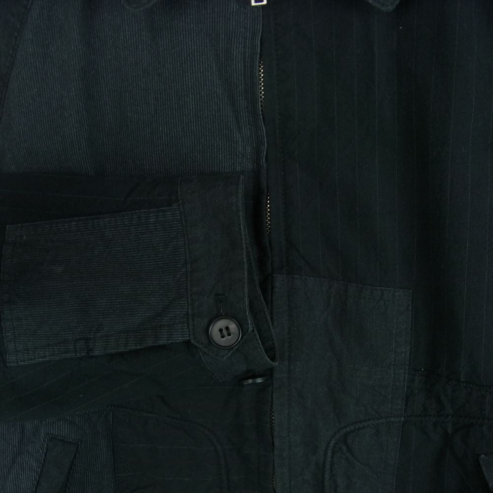 COMME des GARCONS HOMME コムデギャルソンオム AD2015 HQ-J006 製品染め パッチワーク フルジップ ジャケット ブラック系 ダークグレー系 XS【中古】