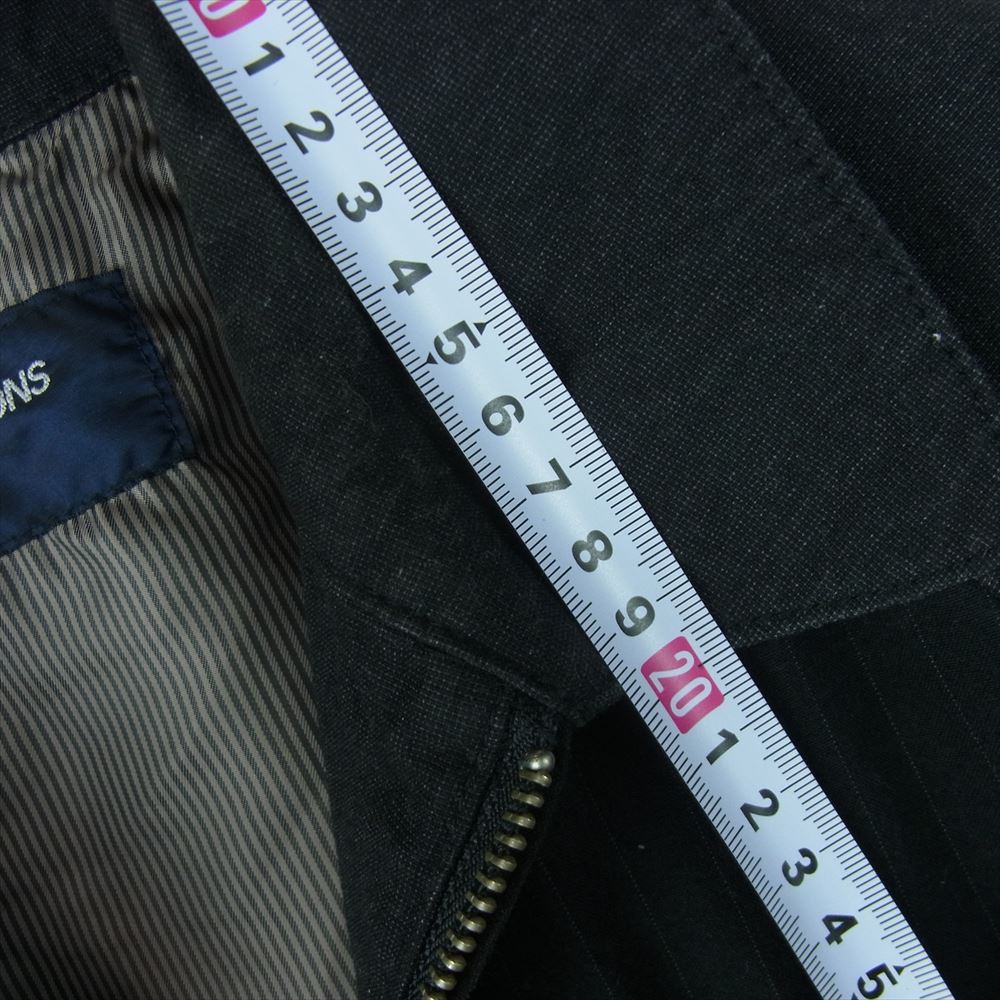 COMME des GARCONS HOMME コムデギャルソンオム AD2015 HQ-J006 製品染め パッチワーク フルジップ ジャケット ブラック系 ダークグレー系 XS【中古】