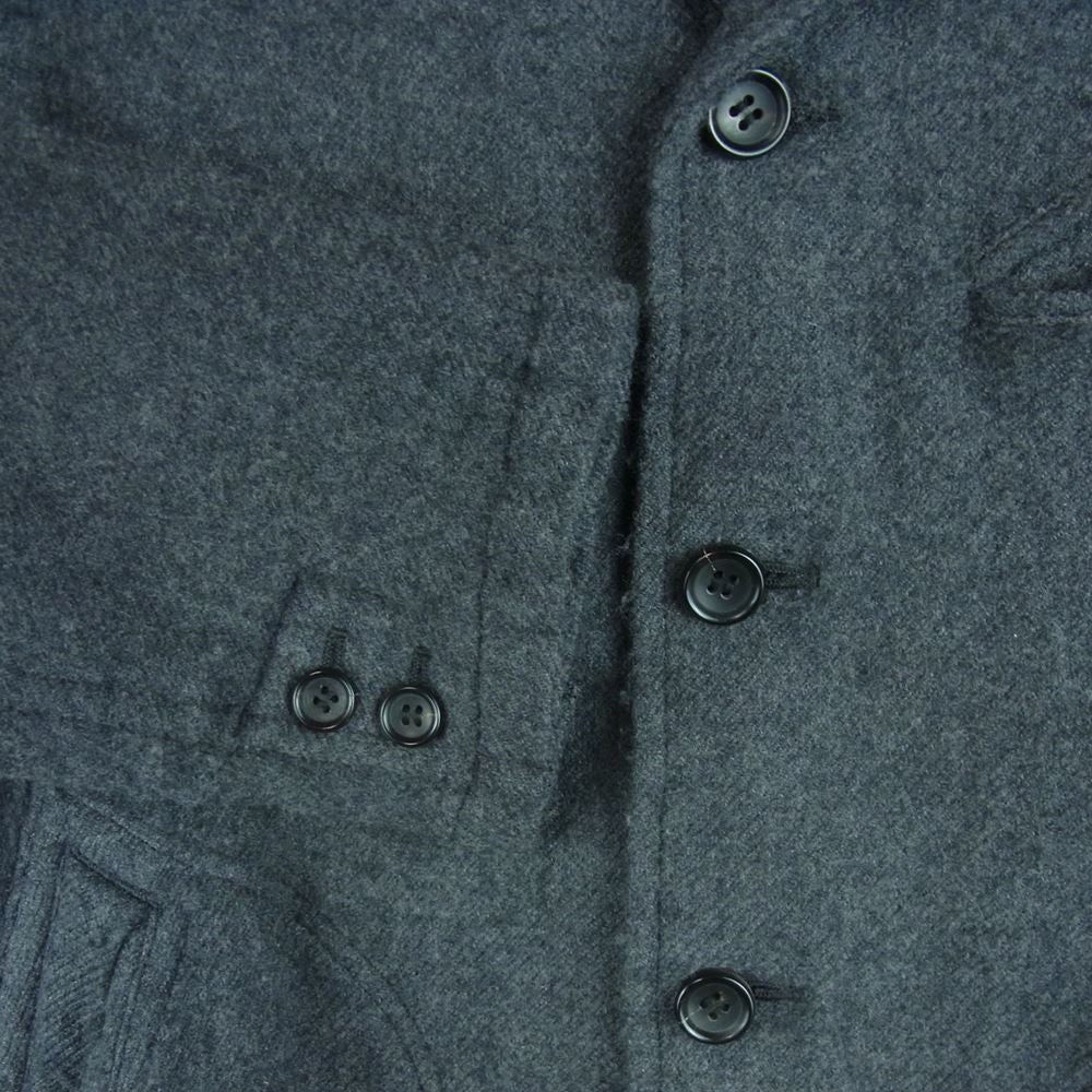 COMME des GARCONS HOMME コムデギャルソンオム AD2012 HJ-J038 裏地ドット ウール縮絨 パッカリング 4ボタン ジャケット グレー系 M【中古】