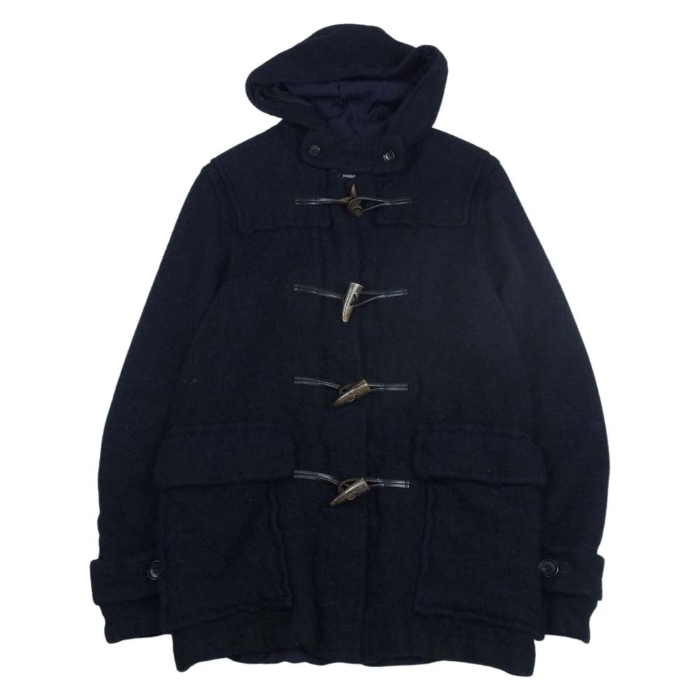 COMME des GARCONS HOMME コムデギャルソンオム AD2009 HD-C008 ウール縮絨 フード付き ダッフルコート ネイビー系 S【中古】