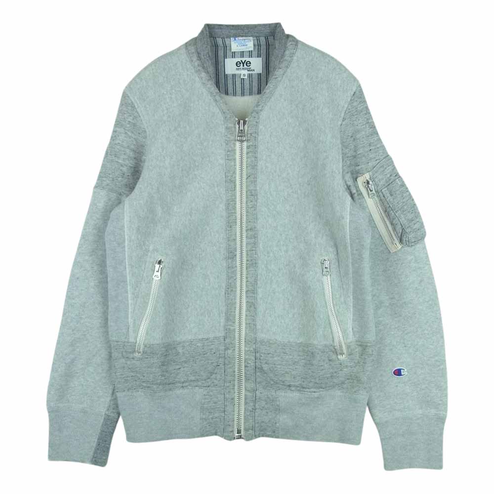 JUNYA WATANABE COMME des GARCONS MAN ジュンヤワタナベコムデギャルソンマン WP-T911 eye AD2015 Champion チャンピオン リバースウィーブ 再構築 スウェット フルジップ カーディガン ブルゾン グレー系 S【中古】
