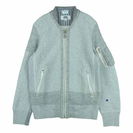 JUNYA WATANABE COMME des GARCONS MAN ジュンヤワタナベコムデギャルソンマン WP-T911 eye AD2015 Champion チャンピオン リバースウィーブ 再構築 スウェット フルジップ カーディガン ブルゾン グレー系 S【中古】