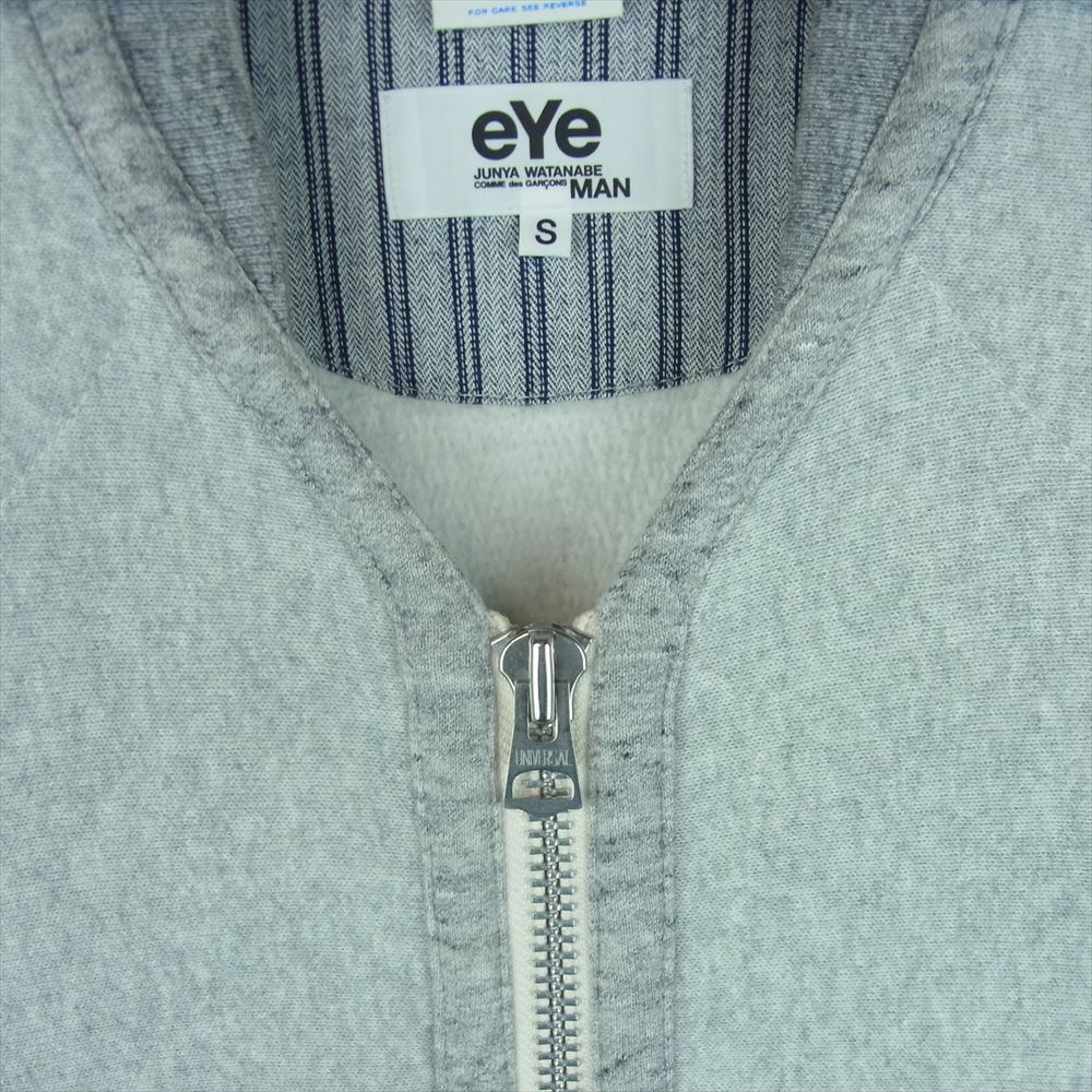 JUNYA WATANABE COMME des GARCONS MAN ジュンヤワタナベコムデギャルソンマン WP-T911 eye AD2015 Champion チャンピオン リバースウィーブ 再構築 スウェット フルジップ カーディガン ブルゾン グレー系 S【中古】