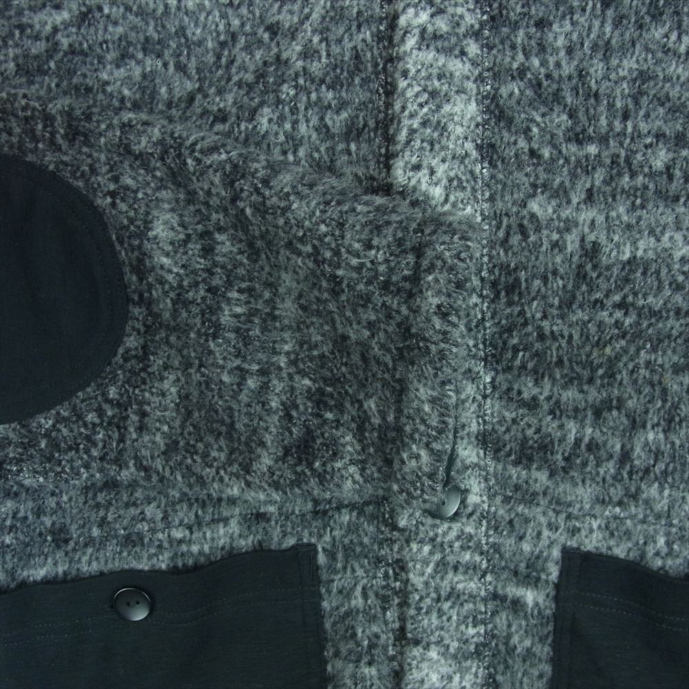 JUNYA WATANABE COMME des GARCONS MAN ジュンヤワタナベコムデギャルソンマン AD2018 WB-T023 POLAR CARDIGAN 異素材切替 エルボーパッチ ポーラー シャギー ウール カーディガン グレー系 S【中古】