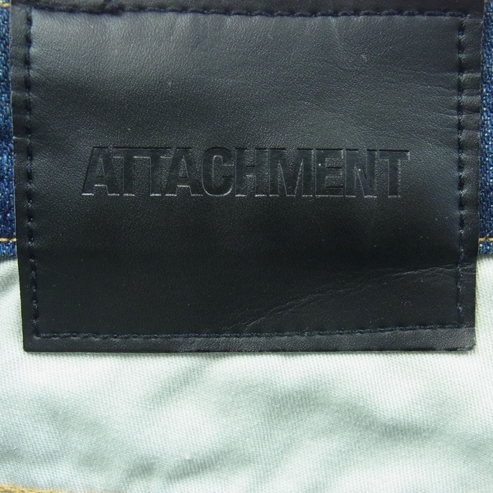 ATTACHMENT アタッチメント AP21-307 バナナ カーブ デニム パンツ コットン 日本製 インディゴブルー系 S【中古】