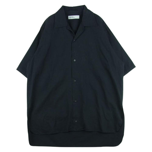 ウィリーキャバリエ オーバーサイズ オープンカラー 半袖 シャツ 黒に近い ダークネイビー系 42【中古】