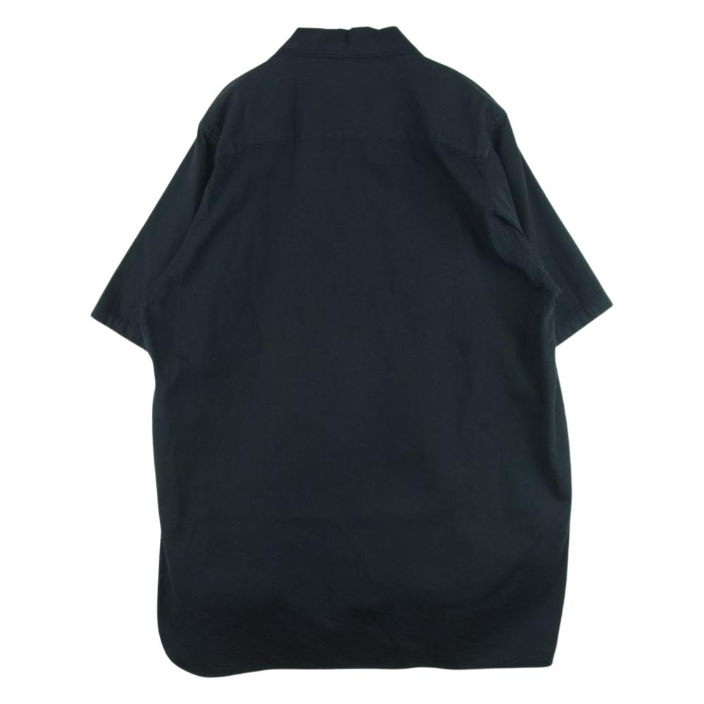 ウィリーキャバリエ オーバーサイズ オープンカラー 半袖 シャツ 黒に近い ダークネイビー系 42【中古】