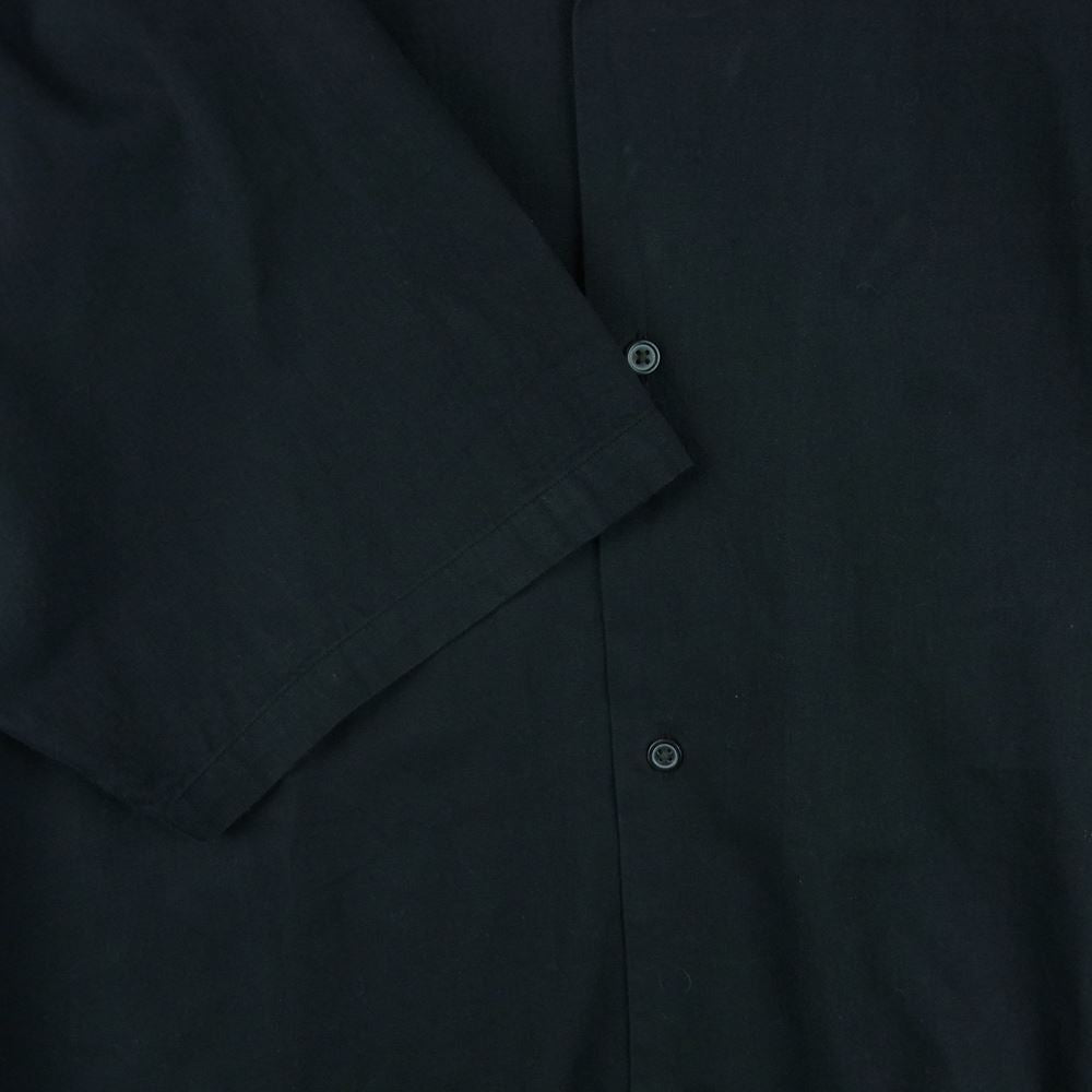 ウィリーキャバリエ オーバーサイズ オープンカラー 半袖 シャツ 黒に近い ダークネイビー系 42【中古】