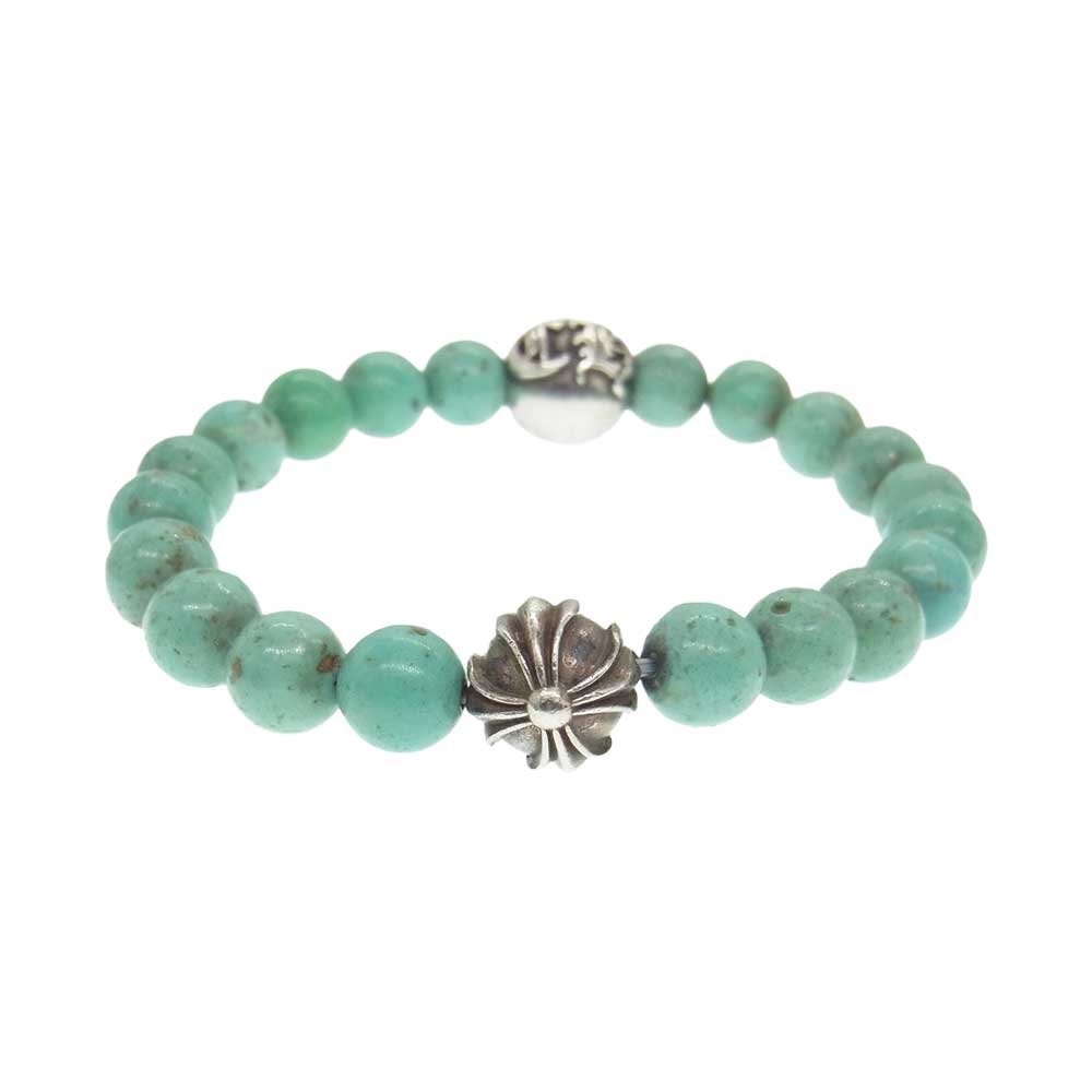 CHROME HEARTS クロムハーツ（原本有） 8mm BEAD 25 ターコイズ ビーズ ブレスレット ターコイズ系【中古】