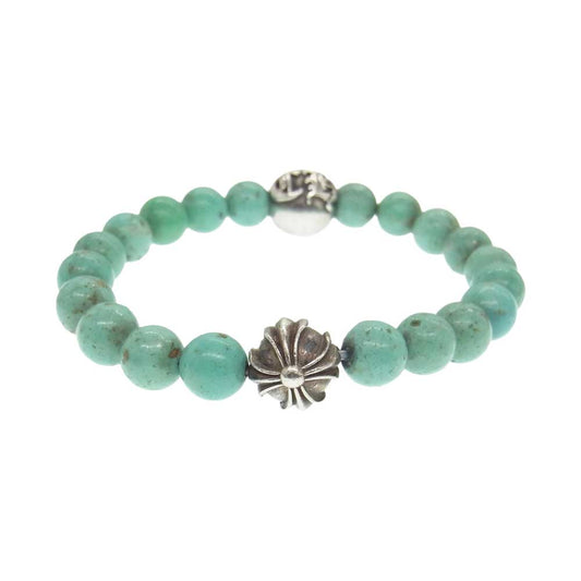 CHROME HEARTS クロムハーツ（原本有） 8mm BEAD 25 ターコイズ ビーズ ブレスレット ターコイズ系【中古】
