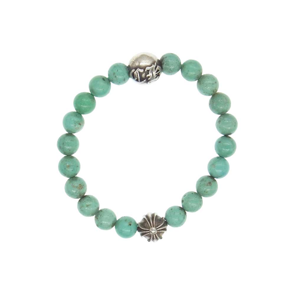 CHROME HEARTS クロムハーツ（原本有） 8mm BEAD 25 ターコイズ ビーズ ブレスレット ターコイズ系【中古】