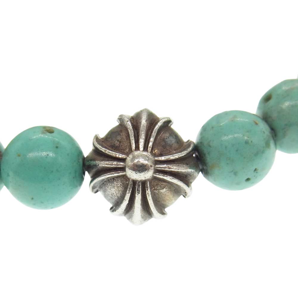 CHROME HEARTS クロムハーツ（原本有） 8mm BEAD 25 ターコイズ ビーズ ブレスレット ターコイズ系【中古】