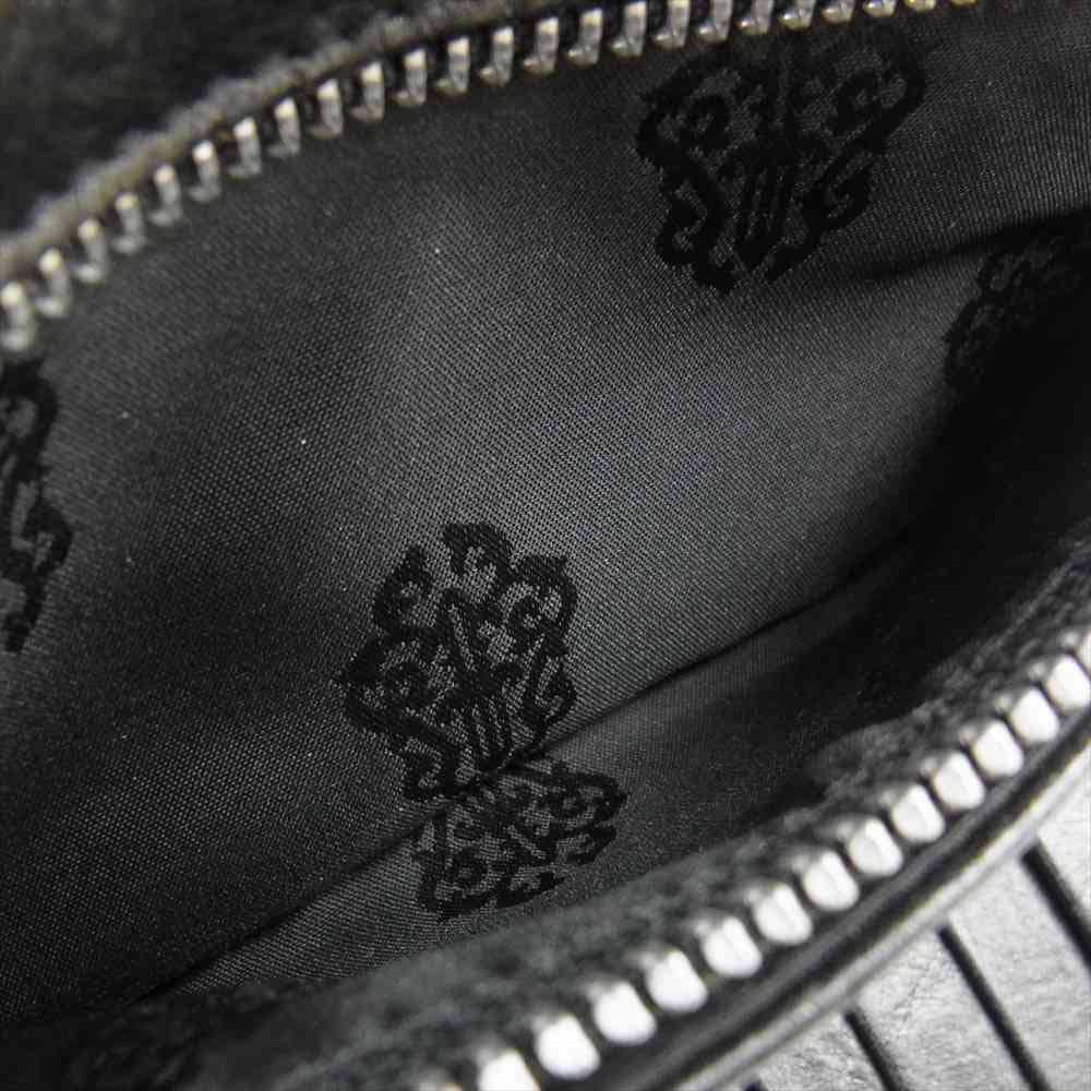 CHROME HEARTS クロムハーツ（原本無） WAVE WALLET ウェーブ クロスボールボタン レザー ウォレット ブラック系【中古】
