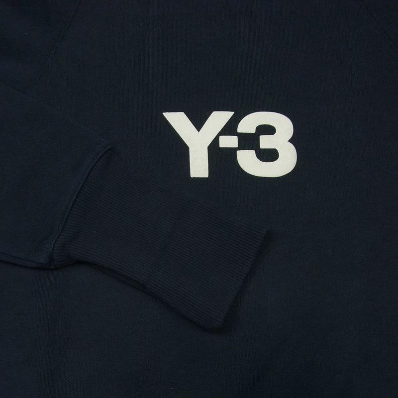 Yohji Yamamoto ヨウジヤマモト AK9001 Y-3 ワイスリー ラバープリント ロゴ プルオーバ― パーカー ダークネイビー系  XS【中古】