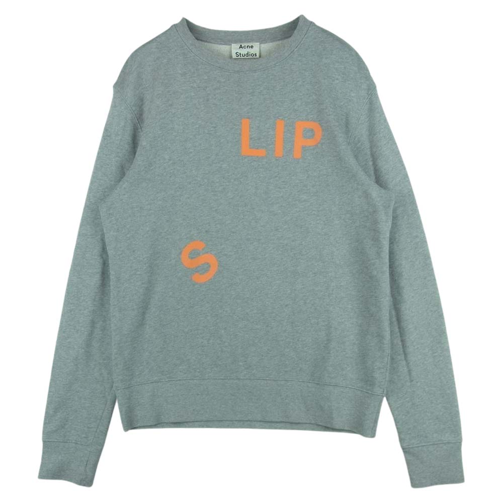 ACNE STUDIOS アクネストゥディオズ SLIP プリント クルーネック スウェット トレーナー ポルトガル製 グレー系 S【中古】