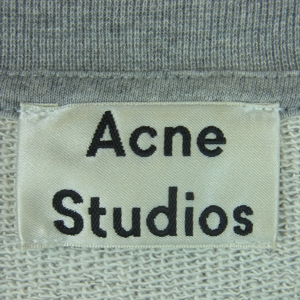 ACNE STUDIOS アクネストゥディオズ SLIP プリント クルーネック スウェット トレーナー ポルトガル製 グレー系 S【中古】