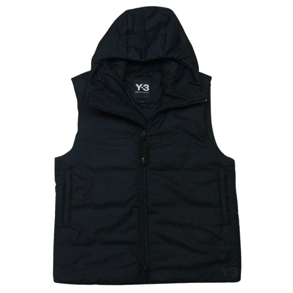 Yohji Yamamoto ヨウジヤマモト 19AW FL8994 Y-3 ワイスリー ADIZERO HOODED VEST ナイロン フーデッド パテッド ベスト ブラック系 S【中古】