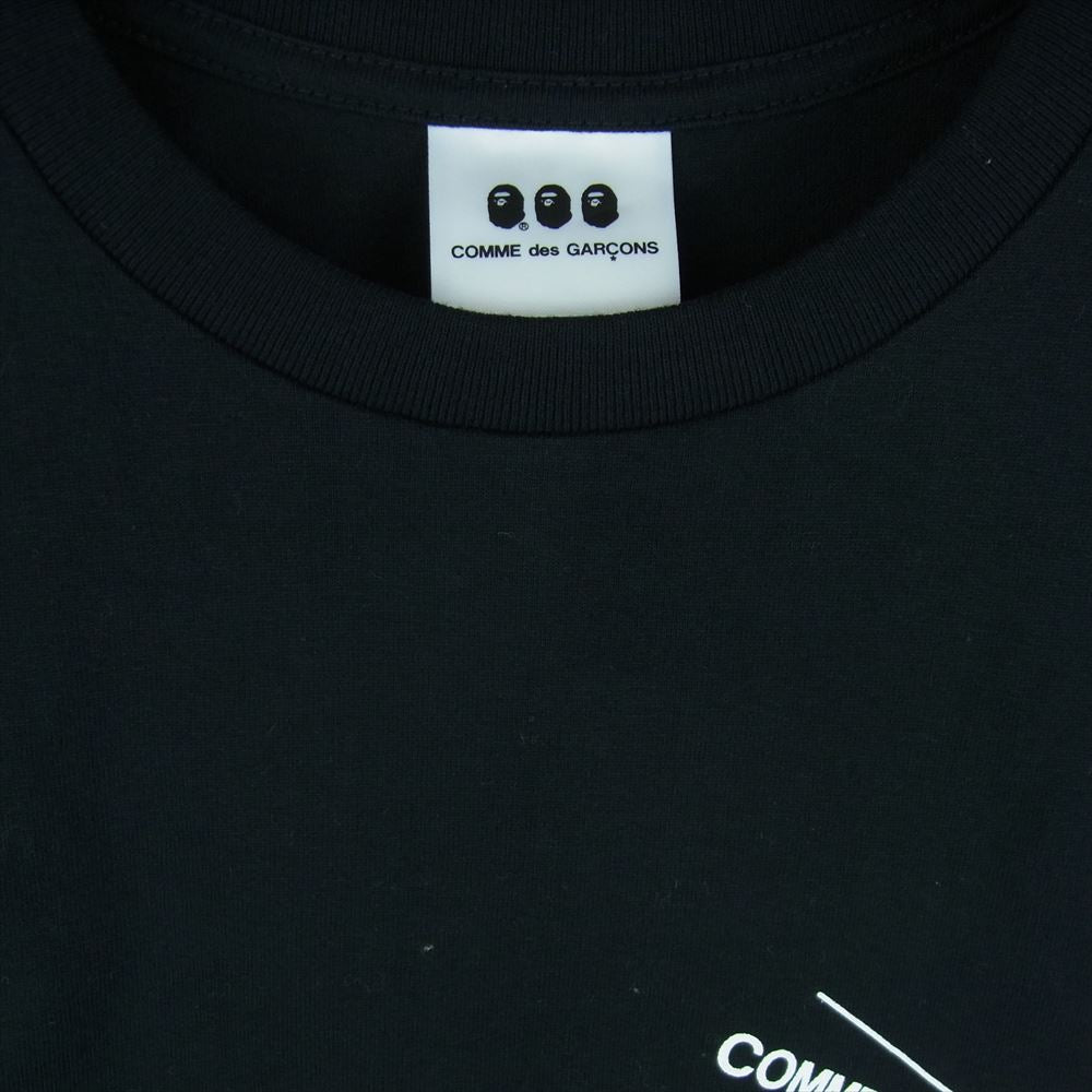 COMME des GARCONS コムデギャルソン 001TEG221913X A BATHING APE アベイシングエイプ プリント 半袖 Tシャツ ブラック系 M【美品】【中古】