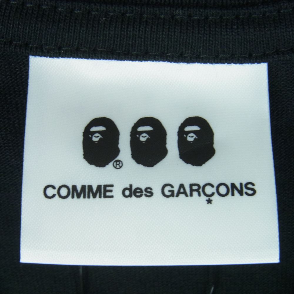 COMME des GARCONS コムデギャルソン 001TEG221913X A BATHING APE アベイシングエイプ プリント 半袖 Tシャツ ブラック系 M【美品】【中古】