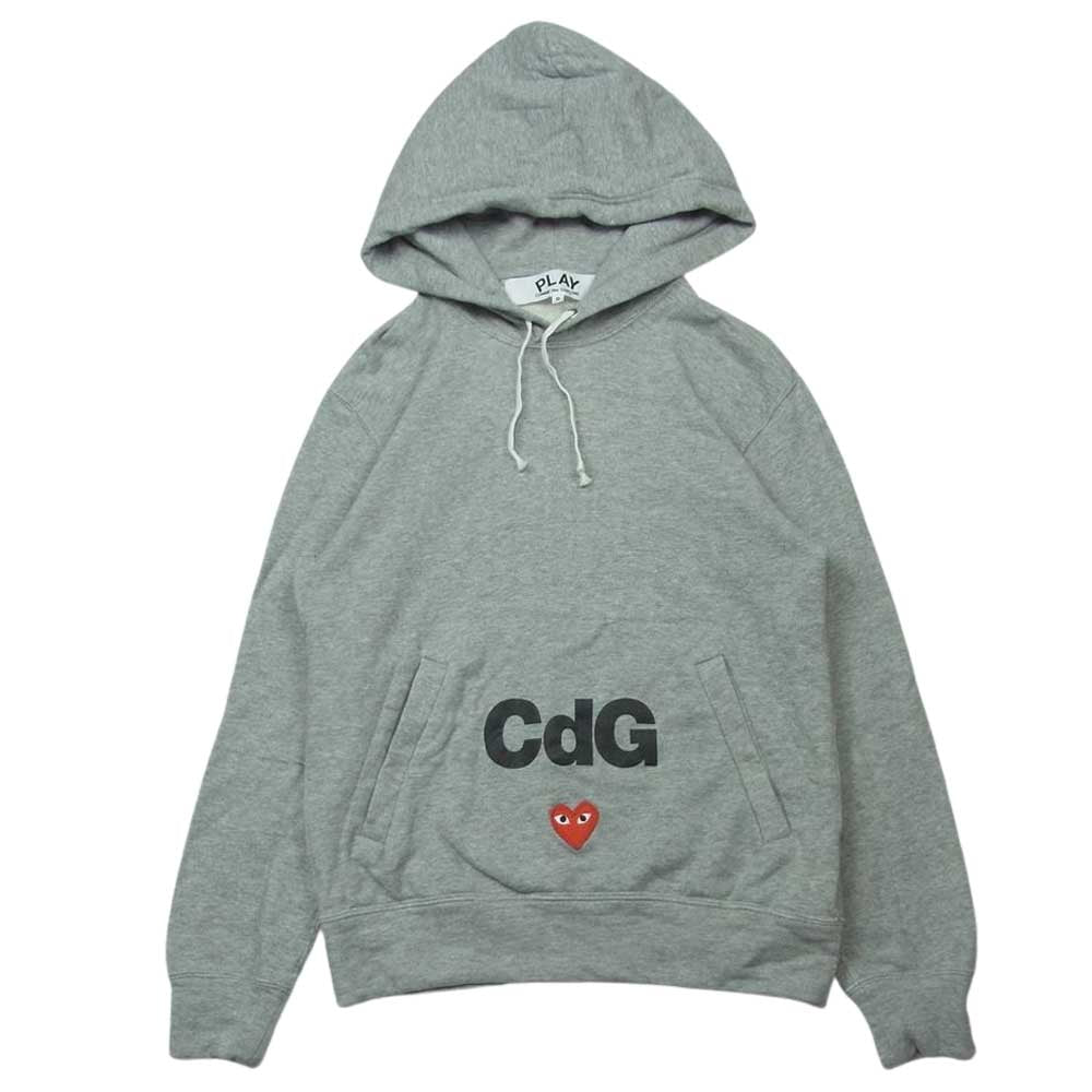 COMME des GARCONS コムデギャルソン AD2020 AE-T104 PLAY プレイ PLAY TOGETHER プルオーバー パーカー グレー系 S【中古】