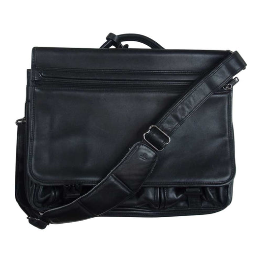 TUMI トゥミ 96171D4 Alpha G.4.4 EXP CP レザー ブリーフ ショルダー ビジネスバッグ ブリーフケース ブラック系【中古】