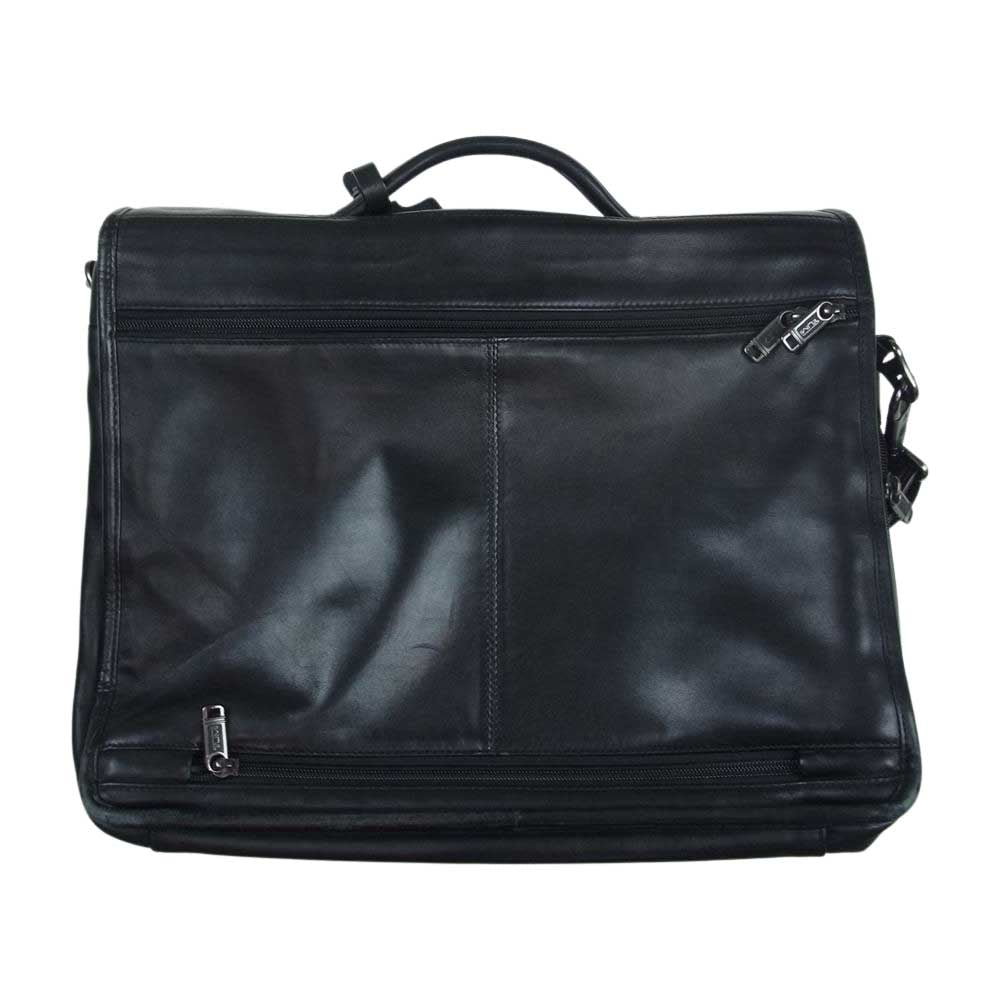 TUMI トゥミ 96171D4 Alpha G.4.4 EXP CP レザー ブリーフ ショルダー ビジネスバッグ ブリーフケース ブラック系【中古】
