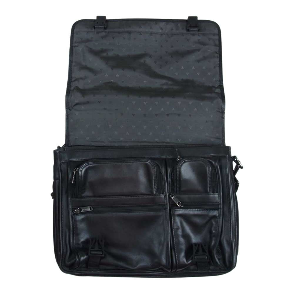 TUMI トゥミ 96171D4 Alpha G.4.4 EXP CP レザー ブリーフ ショルダー ビジネスバッグ ブリーフケース ブラック系【中古】