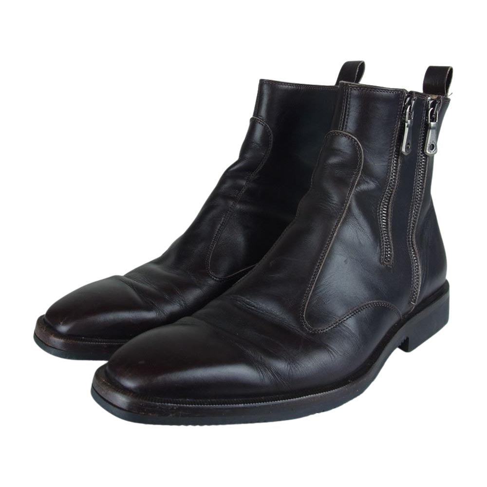 ドルチェ&ガッバーナ 2連 サイド ジップ ブーツ ブラウン系 7.5【中古】