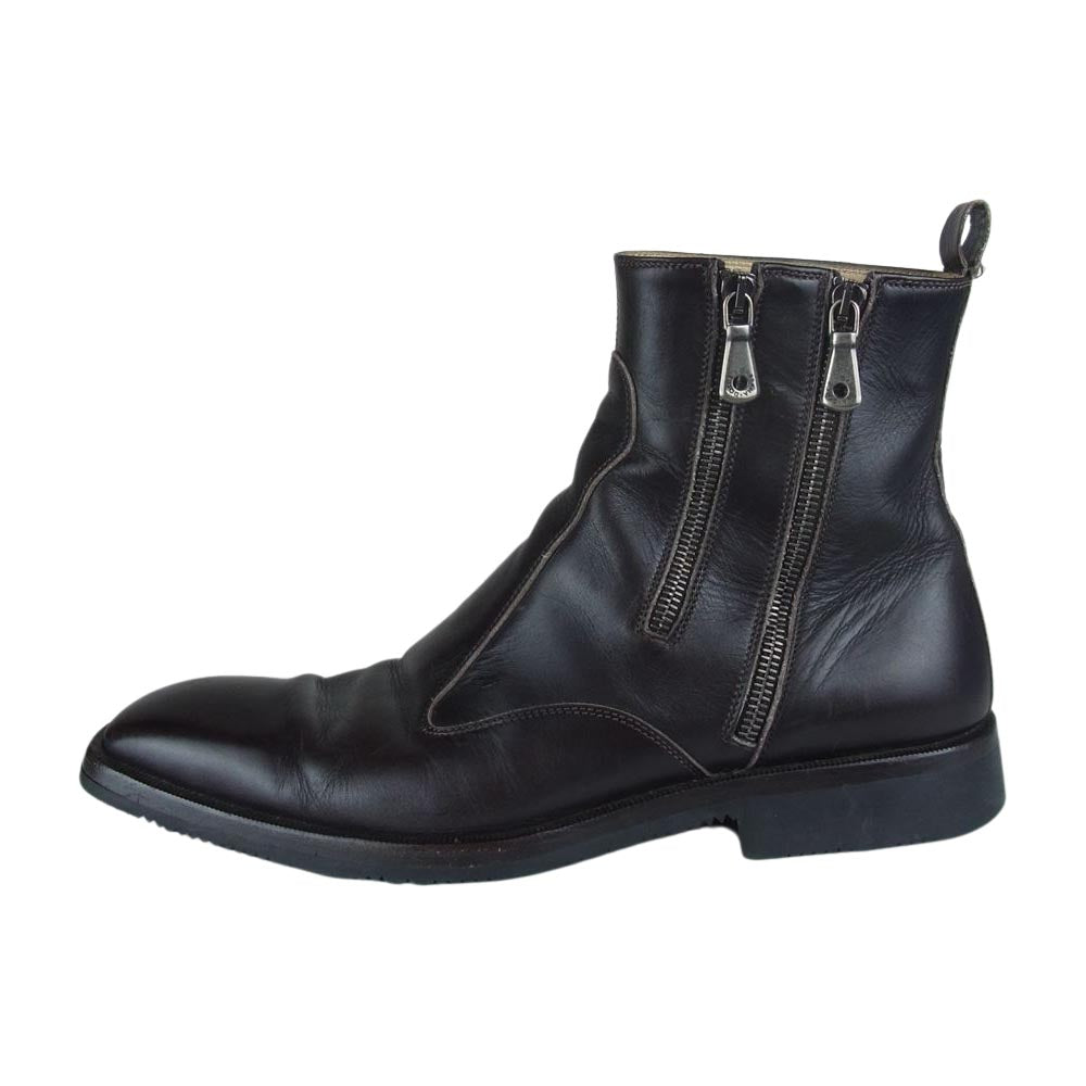 ドルチェ&ガッバーナ 2連 サイド ジップ ブーツ ブラウン系 7.5【中古】
