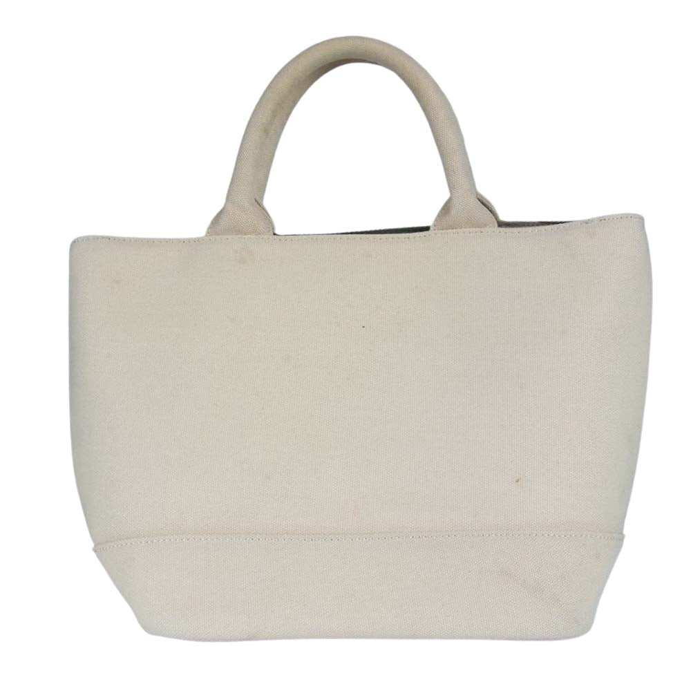 ハイドロゲン スカル スタッズ 裏地カモ キャンバス トートバッグ ハンドバッグ オフホワイト系【中古】
