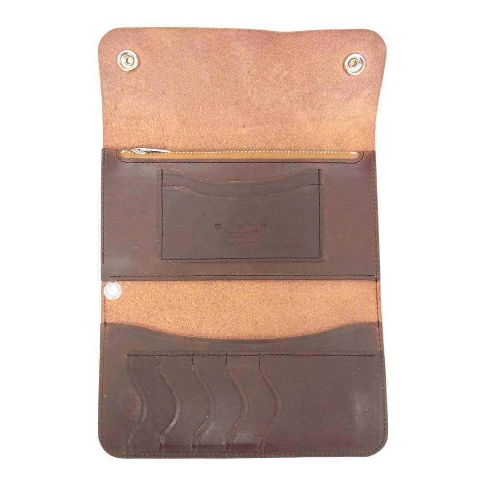 ヴィンテージワークス  ハンドメイド レザー ロング ウォレット  ブラウン系【中古】