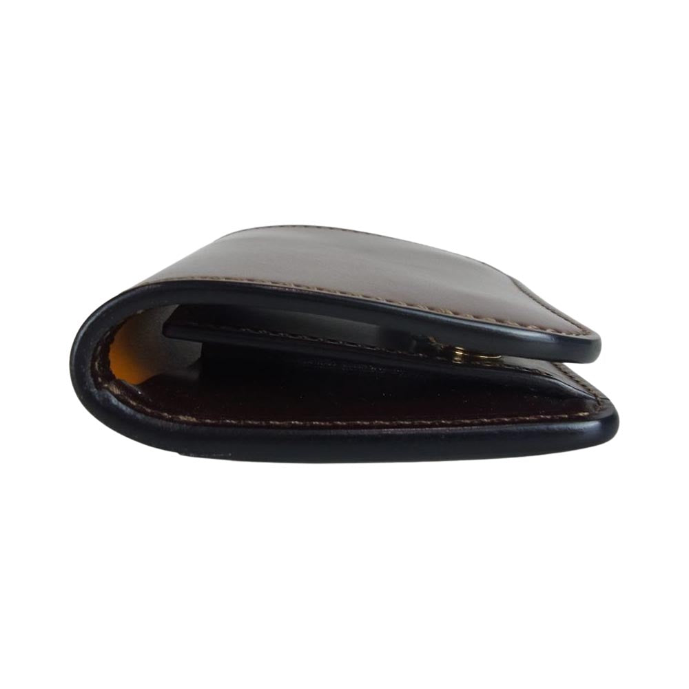 WILDSWANS ワイルドスワンズ kf-003 LACONIC ホーウィン社製 PALM シェル コードバン サドルプルアップ レザー ミニ ウォレット 二つ折り 小銭入れ付 財布 ブラウン系【美品】【中古】