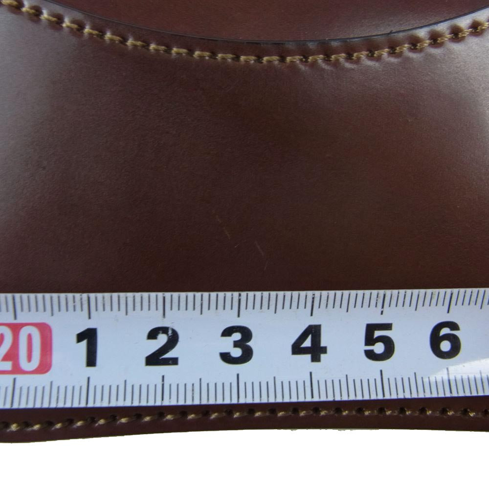 WILDSWANS ワイルドスワンズ kf-003 LACONIC ホーウィン社製 PALM シェル コードバン サドルプルアップ レザー ミニ ウォレット 二つ折り 小銭入れ付 財布 ブラウン系【美品】【中古】