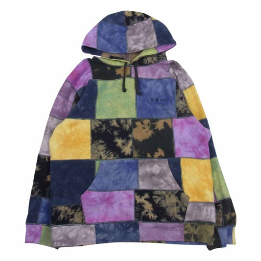 Supreme シュプリーム 19SS Patchwork Tie Dye Hooded Sweatshirt パッチワーク タイダイ フーディー プルオーバーパーカー マルチカラー マルチカラー系 L【中古】
