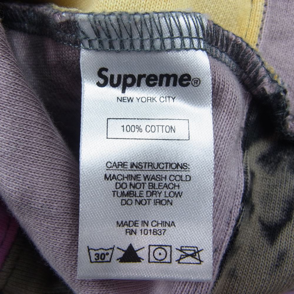 Supreme シュプリーム 19SS Patchwork Tie Dye Hooded Sweatshirt パッチワーク タイダイ フーディー プルオーバーパーカー マルチカラー マルチカラー系 L【中古】