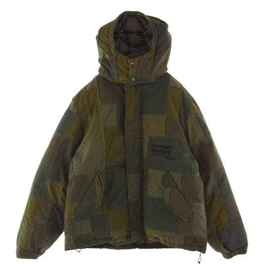 Supreme シュプリーム 21AW JUNYA WATANABE COMME des GARCONS MAN Patchwork Puffy Jacket コムデギャルソン ジュンヤワタナベマン パッチワーク パフィー ジャケット  カーキ系 L【中古】