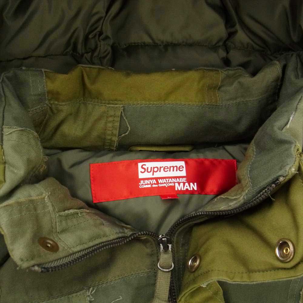 Supreme シュプリーム 21AW JUNYA WATANABE COMME des GARCONS MAN Patchwork Puffy Jacket コムデギャルソン ジュンヤワタナベマン パッチワーク パフィー ジャケット  カーキ系 L【中古】