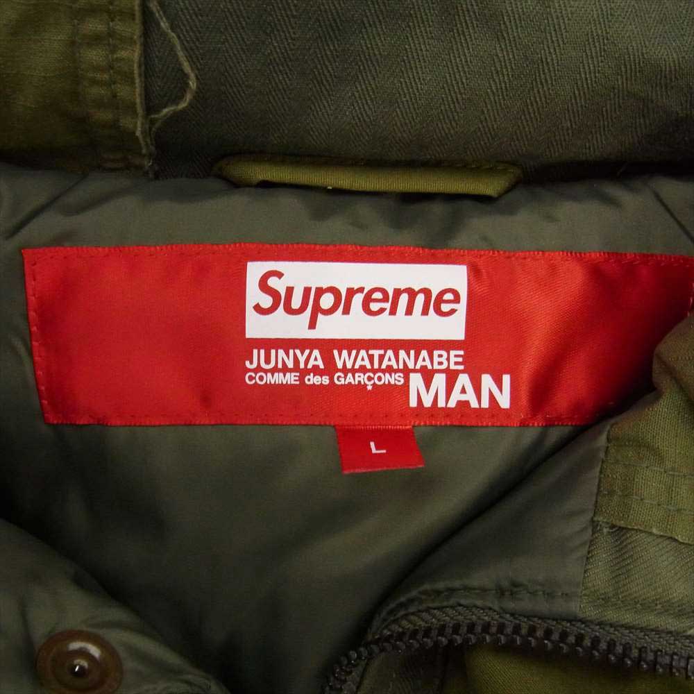 Supreme シュプリーム 21AW JUNYA WATANABE COMME des GARCONS MAN Patchwork Puffy Jacket コムデギャルソン ジュンヤワタナベマン パッチワーク パフィー ジャケット  カーキ系 L【中古】