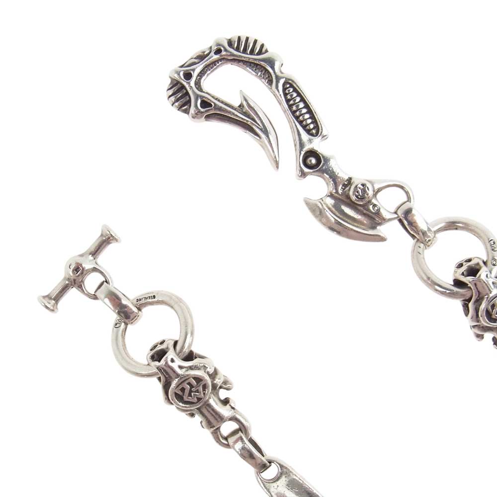 TRAVIS WALKER トラヴィスワーカー ギャラ付き New Hook 2Gargoyles & Meat Links Wallet Chain ニューフック 2ガーゴイル ミートリンク ウォレットチェーン シルバー系【中古】