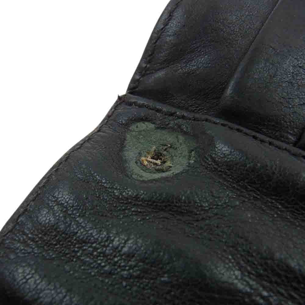 CHROME HEARTS クロムハーツ（原本有） LONG CROSS WALLET グリーシー クロスボタン レザー ロングウォレット ブラック系【中古】