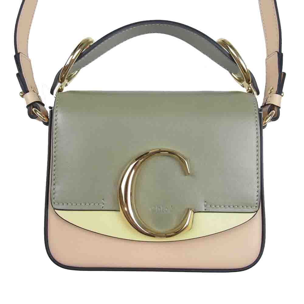 Chloe クロエ CHC19AS193 クロエシー レザー ショルダー バッグ ベージュ系【中古】