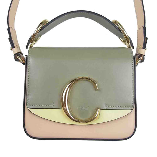 Chloe クロエ CHC19AS193 クロエシー レザー ショルダー バッグ ベージュ系【中古】