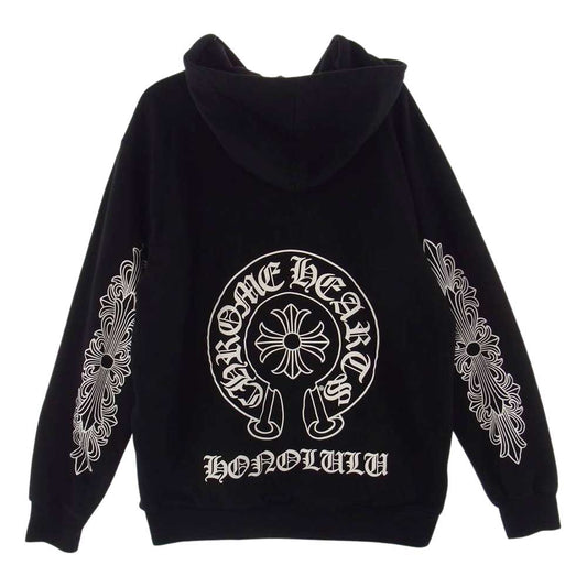 CHROME HEARTS クロムハーツ（原本無） ホノルル限定 ホースシュー ジップアップ フーディ パーカー ブラック系【中古】